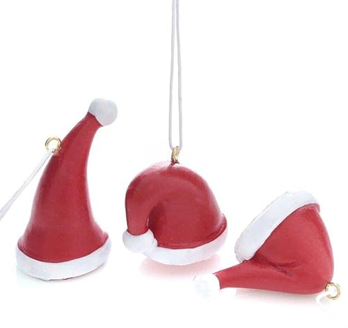 12 x witzige Baumhänger für den Christbaum 3 x 5 cm - Baumschmuck in Form Einer Nikolausmütze - Christbaumschmuck Weihnachtsmütze - Uriger Baumschmuck - Weihnachtsschmuck
