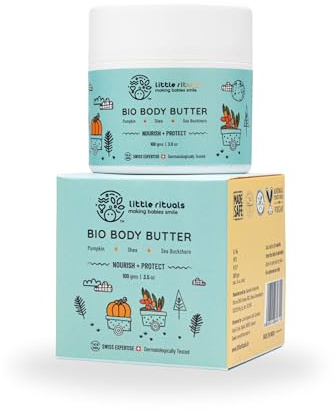 Little Rituals Baby BIO BODY BUTTER - NOURISH+ PROTECT Formulated with best plant botanical -PUMPKIN & SHEA BUTTER, SEABUCKTHORN OIL Derma Tested (100 gm)
