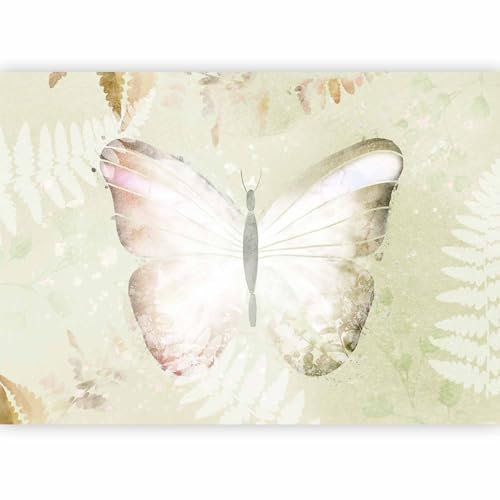 murando - Papier peint panoramique animal 450x315 cm - Revêtement mural décoration pour chambre salon - Design moderne - Vert jaune beige - Papillon insectes nature plantes animaux g-A-10062-a-a