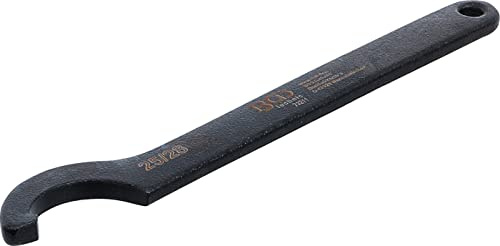 BGS 73211 | Hakenschlüssel mit Nase | 25-28 mm | geeignet für Nutmuttern DIN 1804 und Wälzlager-Nutmuttern DIN 981 | Chrom-Vanadium-Stahl | phosphatiert | Aufhängeloch
