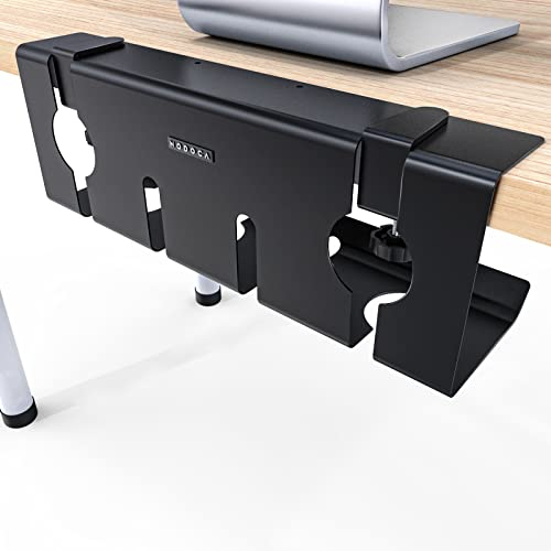 NODOCA Kabelmanagement unter dem Schreibtisch, Ohne Bohren Untertisch Kabelmanagement, Kabelkanal Schreibtisch, Kabelkorb zum Verwalten von Kabeln und Steckdosenleisten - 43×15×12cm, Schwarz