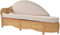 Krines Home Rattan Recamiere Palm Rattanmöbel Lounge Liege Chaiselongue Rattanliege mit Polster (Honig, Links)