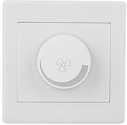 Speed Control Switch,Ceiling Light Fan Speed Control Switch White Wall Panel Knob AC250V 100W 86x86mm LED Dimmer Light Switch for Smart Ceiling Fan Control and Dimmer Light Switch