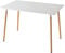 GrandCA HOME Rechteckiger Esstisch, Küchentisch mit Beinen aus massivem Holz, MDF-Schreibtisch mit Spleißstruktur, für Esszimmer, Wohnzimmer, Weiß 110 x 70 x 75 cm