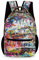 WCEECE Schulrucksack Jungen Teenager Personalisierter Graffiti Street Schulranzen Wasserdichter Großer Rucksack Jugend,Kinderrucksack