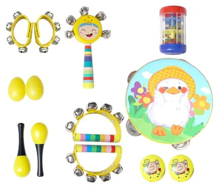 MagiDeal 13x Montessori Music Toy Percussion Sets Hand Eye Coordination Preschool Musical Toys Educational Toys for Party Toys Babies , yellow