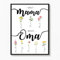 Deutsam Personalisiertes Poster erst Mama jetzt Oma Geschenk zum Muttertag Muttertagsgeschenk für Oma mit Namen von Enkeln Geschenk Geburtstag Mama (Blumen)