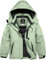GEMYSE Bambine Giacca da Sci Impermeabile Pile Antivento Giacche Ragazze invernale Cappotto con Cappuccio(Verde Chiaro,140-146)