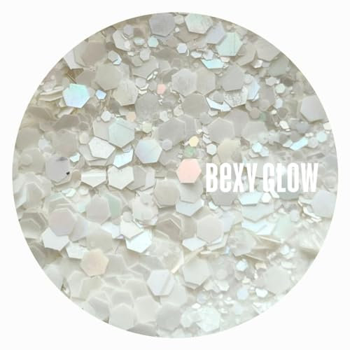 Bexy Glow Colour Acrylic Powders Primrose | Spring Fling Acrylic Nail Collection | Professional Acrylic Nail Powder | Glitter Acrylic Nail Powder | White Acrylic Nail Powder | 20g