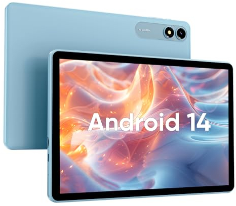 JIKOCXN Tablet 10.1 Zoll Android 14 Tablets, 10GB RAM+64GB ROM+1TB Erweiterung, 1280x800 FHD Touchscreens, 6000mAh Akku, WLAN, Bluetooth 5.0, 5MP+8MP Dual Kamera, GPS