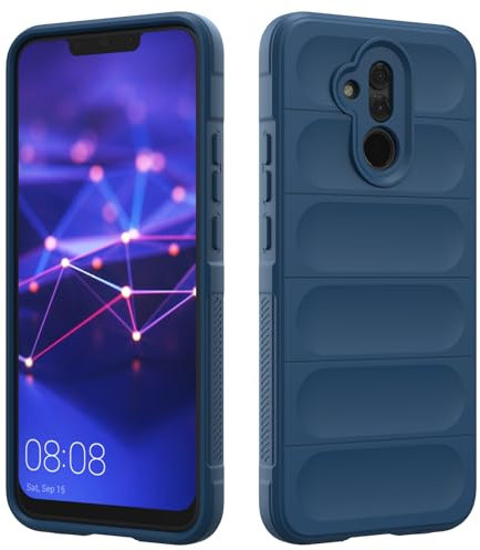 Funda Silicona Compatible con Huawei Mate 20 Lite, Protectora de Cuerpo Completo, Antigolpes Carcasa, Protección Lente Cámara, Tacto Suave y Sedoso Caso (Azul Oscuro)