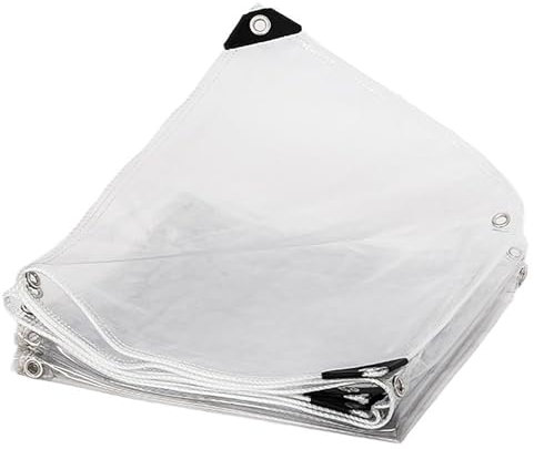 HUJZJY Bâche en Plastique PVC Imperméable Transparent, Bache Transparente avec Oeillets Imperméable, Bâche Résistante aux Intempéries, auvents Pliables en PVC pour Jardins, Serre
