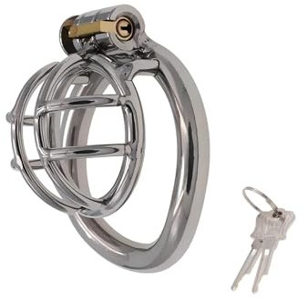Gabbia del Pene Giocattoli Sessuali per l'Esercizio del Pene Maschile Chastity Cage in Metallo con Serratura Invisibile e 2 Chiavi Gabbia di Castità per Il Contenimento Maschile (Small,45mm)