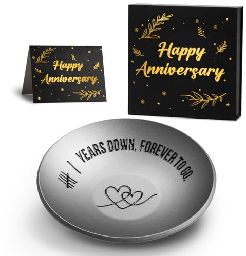 PuGez 6 Year Anniversary Iron Gifts For Her/Him, 6th Wedding Anniversary For Wife Husband, 4 Jewelry Tray Ring Holder Dish - Unique Decoration Ideas Iron Gift For Couple Men Women