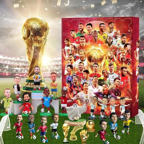 Fußball Adventskalender, Fussball Adventskalender 2024, 24 Tage, für die Vorweihnachtszeit, enthält 24 Spielzeuge für Fußball-Fans, Weihnachtsdekoration, Geschenke für die Fans