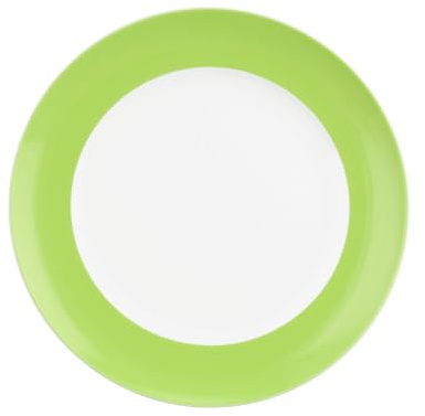 Seltmann Weiden Liberty Pure Colors Lime Green Frühstücksteller, 23 cm, Runder Dessertteller mit farbigem Rand, Mix-&-Match-Geschirr, Spülmaschinen- und Mikrowellenfest, Porzellan, Grün