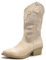 IF Fashion Cowboy Western Scarpe da Donna Stivali Stivaletti Punta Camperos Texani Etnici 6Y2200 Beige N.41