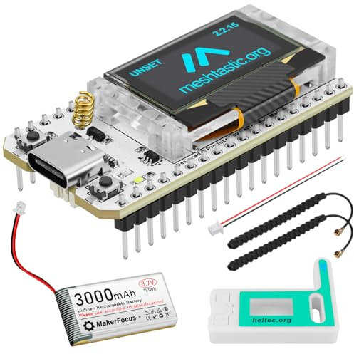 YELUFT ESP32 LoRa V3 Entwicklungsboard mit 3000mAh Akku, Schützendes Gehäuse, 868MHz Antenne Integriertes WiFi Bluetooth SX1262 für Meshtastic IoT Arduino