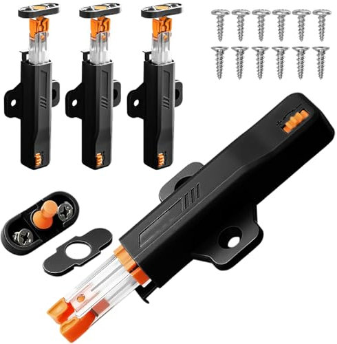 Alovez 4 Stück Drucktüröffner Push to Open, Heavy Duty Push Open Türöffner für Schrank, 40 N Feder Schnappverschluss Schloss Drücken Öffnen für Küchenschrank, Kleiderschrank