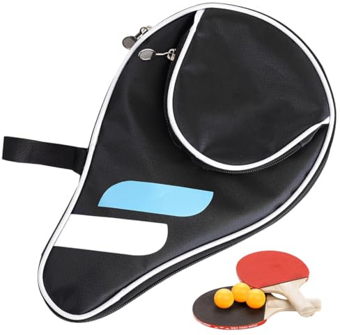GGUFAY 1 Pezzi Custodia per racchetta da ping pong con scomparto,Spazio per 1 Racchetta da Tennistavolo,e 3 palline da ping pong,porta racchetta padel con cerniera