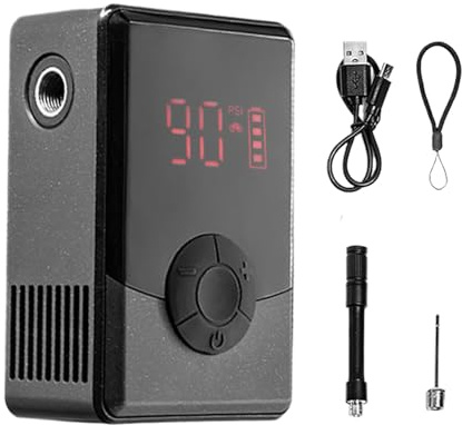 Hemousy Electric Bike Tire Pump - Cordless Bike Tire Pump | Wireless Compact Inflator with Smart Protection for Scooter Motorcycle Bicycles Ball Mountain Cycling