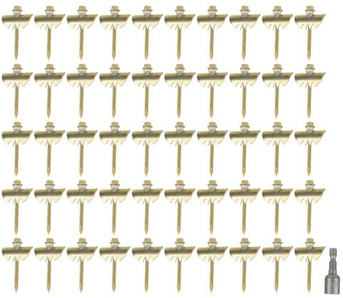 Wzxksoac 50 Sujetadores de Cercas de Alambre de Aleación de Zinc para Clavos de Cercas de Madera Blanda para Agricultura, Jardinería, Tornillo de Grapas para Cercas Reutilizados