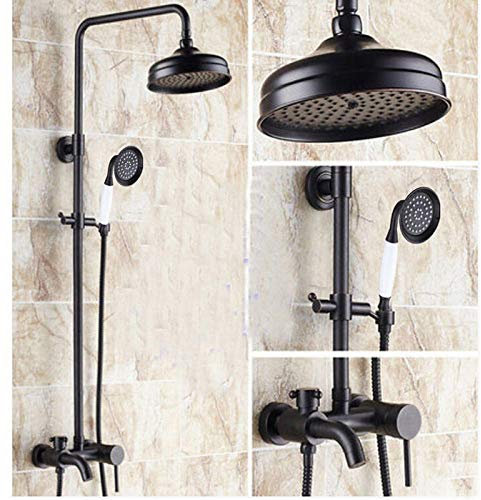 Set di rubinetti in Bronzo Oliato, Miscelatore per Vasca, Colonna Doccia