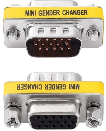 KUOQIY 2 Pezzi VGA 15 Pin Maschio a Femmina Gender Changer, Adattatore VGA Mini Gender Changer, per PC Monitor