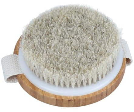 Trockenbürste mit Rückenbürste aus Bambus und Rosshaar für Fuß und Rücken | Natürliche Borsten, Beige Oberfläche, Manuelle Anwendung, für Dusche und Trockenbürsten