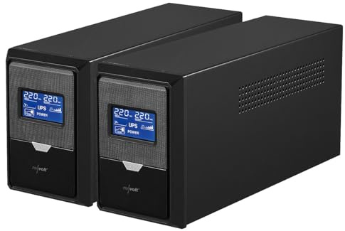 revolt USV-Steckdosenleiste: 2er-Set Unterbrechungsfreie Stromversorgungen 800 VA, 480 W, 2X 230 V (USV für Serverraum, für Arbeitszimmer, NAS)