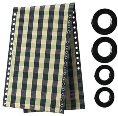 FACAIIO Liegestuhl Ersatzstoff und elastische Schnur Kit, 160 x 43 cm, wasserdichtes UV-Nylon, DIY Reparatur Strandkörbe
