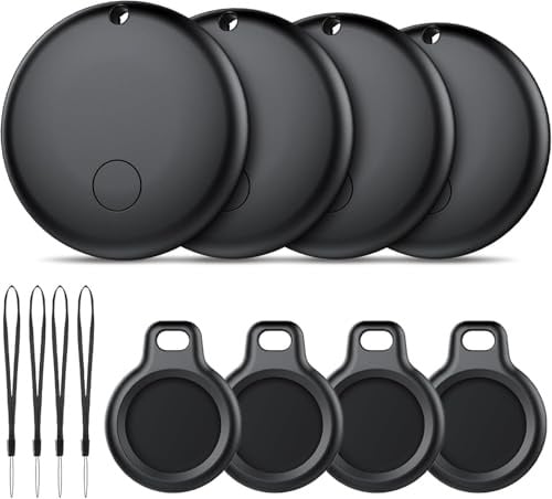 Tracker Tag Android Smart Tag, Schlüsselfinder KeyFinder kompatibel mit Google Mein Gerät Finden APP (Android NUR), Bluetooth Key Finder für Gepäck/Taschen/Koffer/Brieftasche (4er Pack)