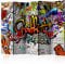 decomonkey Paravent Raumteiler Innen Graffiti 225x172 cm 5 Teilig Beidseitig Room Divider Wall Raumteiler Stehend Trennwand Sichtschutz Spanische Wand Sichtschutzwand Wohnzimmer Holz Ziegel Bunt