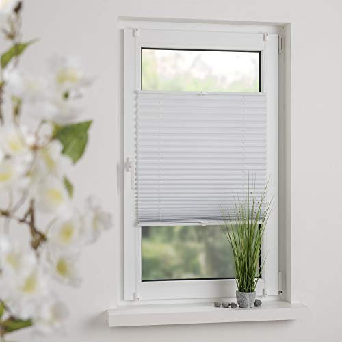 OBI Klemmfix Plissee Easyfix-Thermo-Plissee weiß verspannt | 120 x 130 cm | Energieeffizient