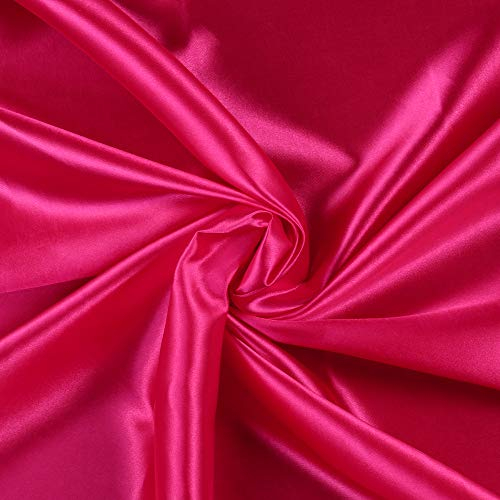MDS Pack von 10 Yard Brautschmuck massiv Satin Stoff für Hochzeit Kleid Fashion Crafts Dekorationen Seidiger Satin 111,8 cm – Mehr als 30 Farbe 5 YARD magenta