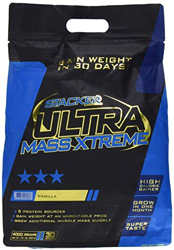 Stacker2 Ultra Mass Xtreme Gainer Muskelmasse Bodybuilding (Vanilla 3990g)