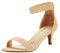 DREAM PAIRS Women's Low Kitten Heels Ladies Open Toe Party Ankle Strap Dress Pumps Bride Wedding Evening Shoes Fiona,Size 9,Nude/Nubuck,Fiona