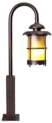 Vintage Pollerleuchte Braun Aluminium Und Glas Wasserdichte Wegeleuchte Garten Laterne Tür Villa Hof Balkon Standleuchte Außen Spalte Sockelleuchte Mastleuchte 36 * 20 * 80 Cm