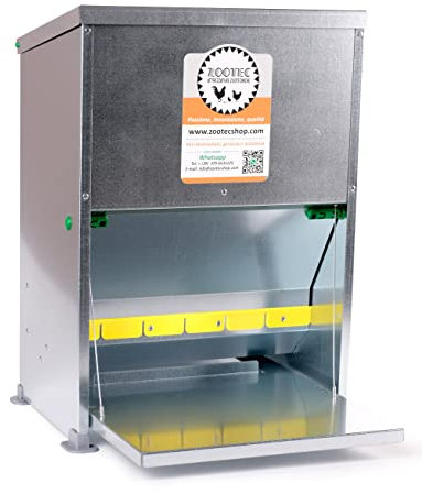 Mangeoire Poules Anti Nuisible Automatique 14 Kg- Distributeur Graines Poules - 35.5 × 24 × 47.5 cm