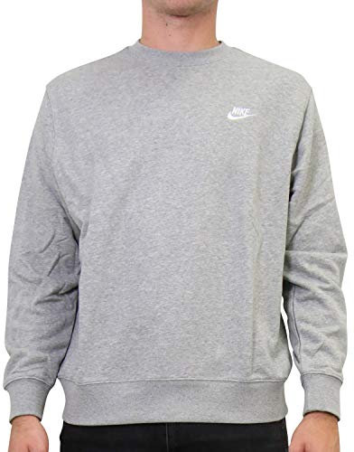 Nike Long Sleeve Top M NSW Club CRW Ft, DK Grey Heather/White, BV2666-063, XS