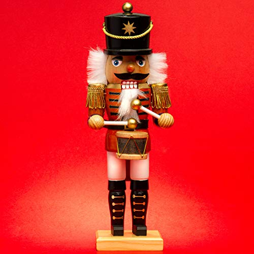 SIKORA NK-H Deko Nussknacker Figur aus Holz Verschiedene Motive 2 Größen, Größe:Höhe ca. 34 cm, Farbe/Modell:H01 Trommler