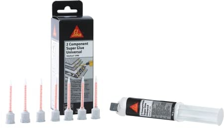 Sika - Sikafast 2590, Super colla universale bicomponente che offre un lungo tempo aperto combinato con un rapido indurimento. Adatta per applicazioni verticali. Siringa in blister 10 ml, Crema