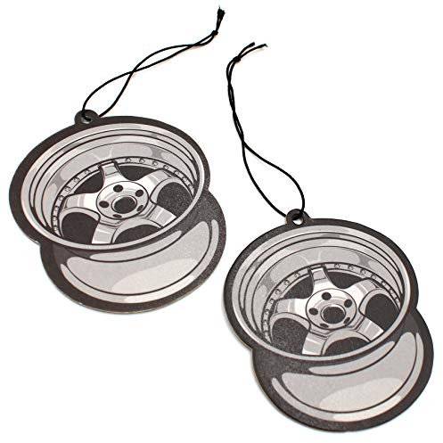 2er Set Tuning Lufterfrischer Duftbaum fürs Auto Air Freshener Design Duft Anhänger (2x Felge Silber)