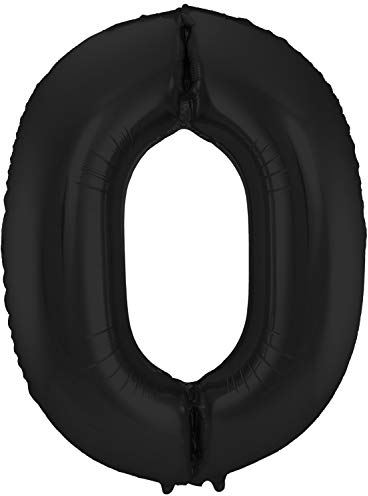 Folat 59307 Folienballon Zahl 10 - matt blau - ca. 86 cm hoch, schwarz, Large