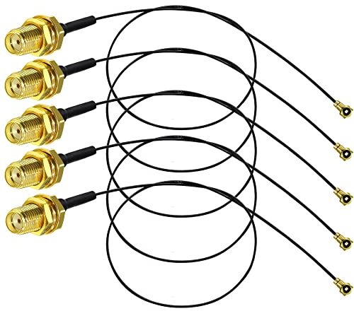 TUOLNK SMA Buchse auf U.fl IPX Koaxialkabel SMA Buchse Bulkhead auf UFL MHF4 Pigtail WiFi Antennenverlängerungskabel 0,81 mm IPX Pigtail Koaxialkabel 12 Zoll (30 cm) 5 Stück