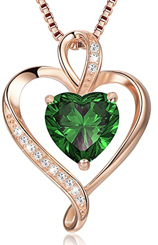 LAVUMO Herzkette 925 Silber Rosegold Gold Damen Halskette - Herz änhänger Silber Kette Damen Schmuck Geschenk für Frau Frauen MaMa Freundin an Geburtstags Weihnachten Valentinstag Hypoallergen Ketten