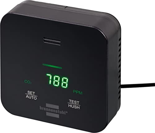 Brennenstuhl CO2 Messgerät C2M L 4050 zur Überwachung der Luftqualität (mit CO2-Ampelanzeige, Alarmsignal, Batteriebetrieb bis zu 12h, inkl. Netzteil)