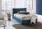Talamo Italia - Doppelbett Claudia, Bettkasten mit Stoffbezug, 100 % Made in Italy, Öffnung vorne, geeignet für Matratzen 120 x 200 cm, blau