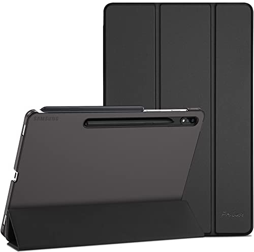 ProCase Funda para Galaxy Tab S8 Plus 12.4 2022/Tab S7 FE 2021/Tab S7 Plus 2020, Carcasa Folio de Piel con Ranura de S Pen para Samsung Galaxy Tab S8+/S7 FE/S7+ 12.4 Pulgadas -Negro