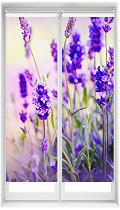 Blindecor Duo Relax | 2er-Pack Rollos Blickdicht ohne Bohren Easy Fix Digitaldruck | Modell Lavendel | 40 x 150 cm (Breite x Höhe) Stoffgröße 37 x 145 cm